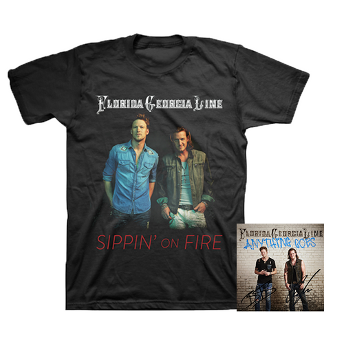 Florida Georgia Line Bundle - Sippin’ On Fire Tee + Autographed Cover