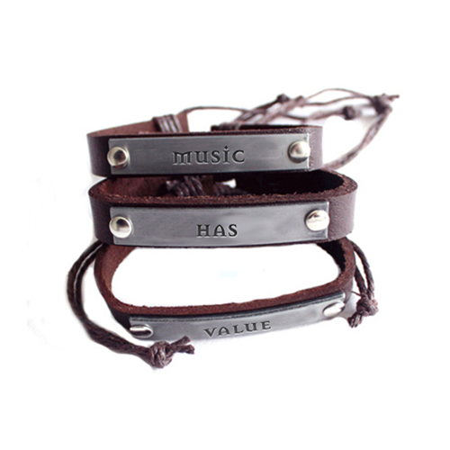 MHV Brown Leather Bracelet