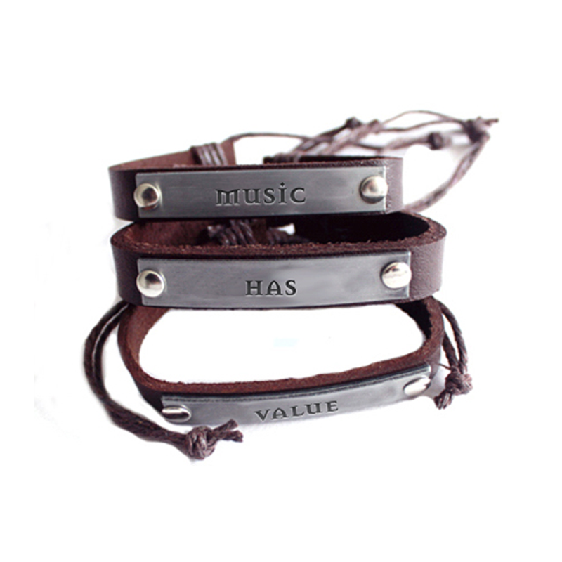 MHV Brown Leather Bracelet